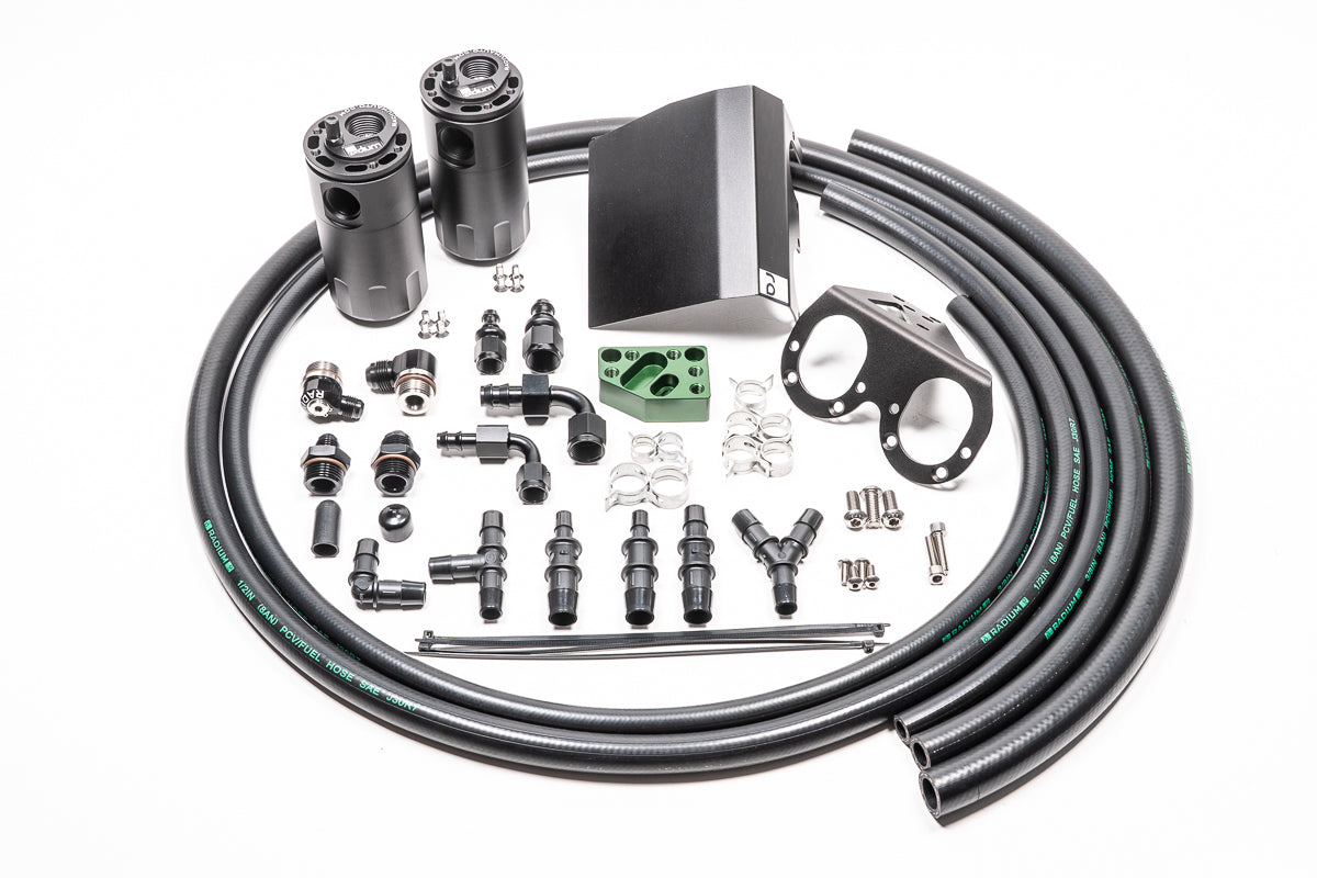 20-0608-FL Dual Catch Can Kit, 02-21 Subaru EJ Turbo