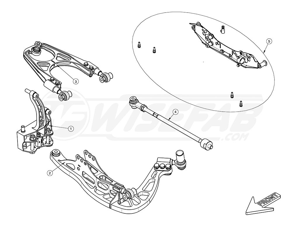 Lexus XE10 Front Drift Angle Lock Kit with Rack Relocation