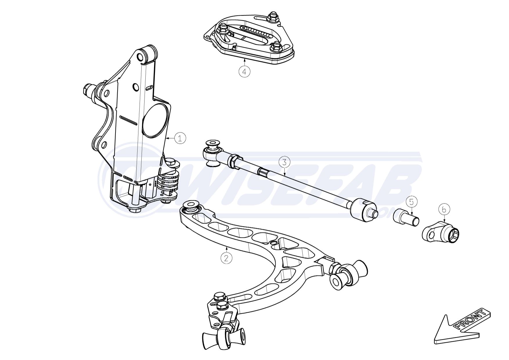 Nissan S14  S15 Front V2 Drift Angle Lock Kit with Rack Offset Spacers